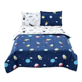 VEVOR Kids Comforter Set 5 Pieces Twin Bedding Set for Kid & Teen Space Printed