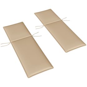 Foldable Chaise Lounge Cushion Set Of 2, Outdoor Lounge Chair Cushion Set, 200gsm Fabric, 76 X 23, Beige (Color: beige)
