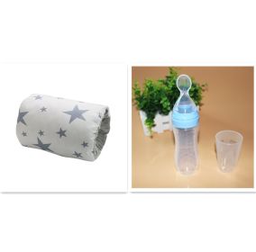 Adjustable Baby Cotton Nursing Arm Pillow Breastfeeding Washable Baby Infant Nursing Breastfeeding Pillow Cushion Arm Pad (Option: Grey star set-25X23CM)