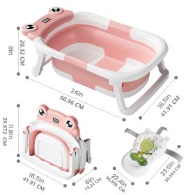 Collapsible Baby Bathtub , Foldable Baby Bath Tub With Soft Floating Cushion & Thermometer , Collapsible Portable Travel Baby Bath Tub With NoSli (Option: Baby Bath Tub Gray)