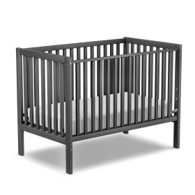 Baby Crib 5-in-1 Convertible,   Non-Toxic Finish, Simplistic Nursery Furniture (Color: STORM GREY)