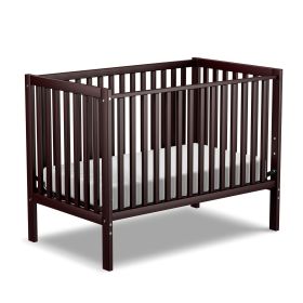 Baby Crib 5-in-1 Convertible,   Non-Toxic Finish, Simplistic Nursery Furniture (Color: Espresso)