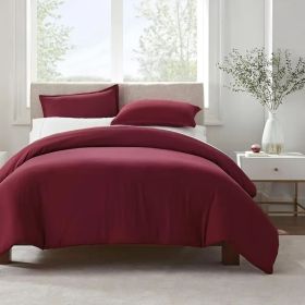 Serta Simply Clean Solid Duvet cover Twin (Color: Red, size: Twin)