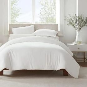 Serta Simply Clean Pleated Duvet cover King (Color: White, size: King)